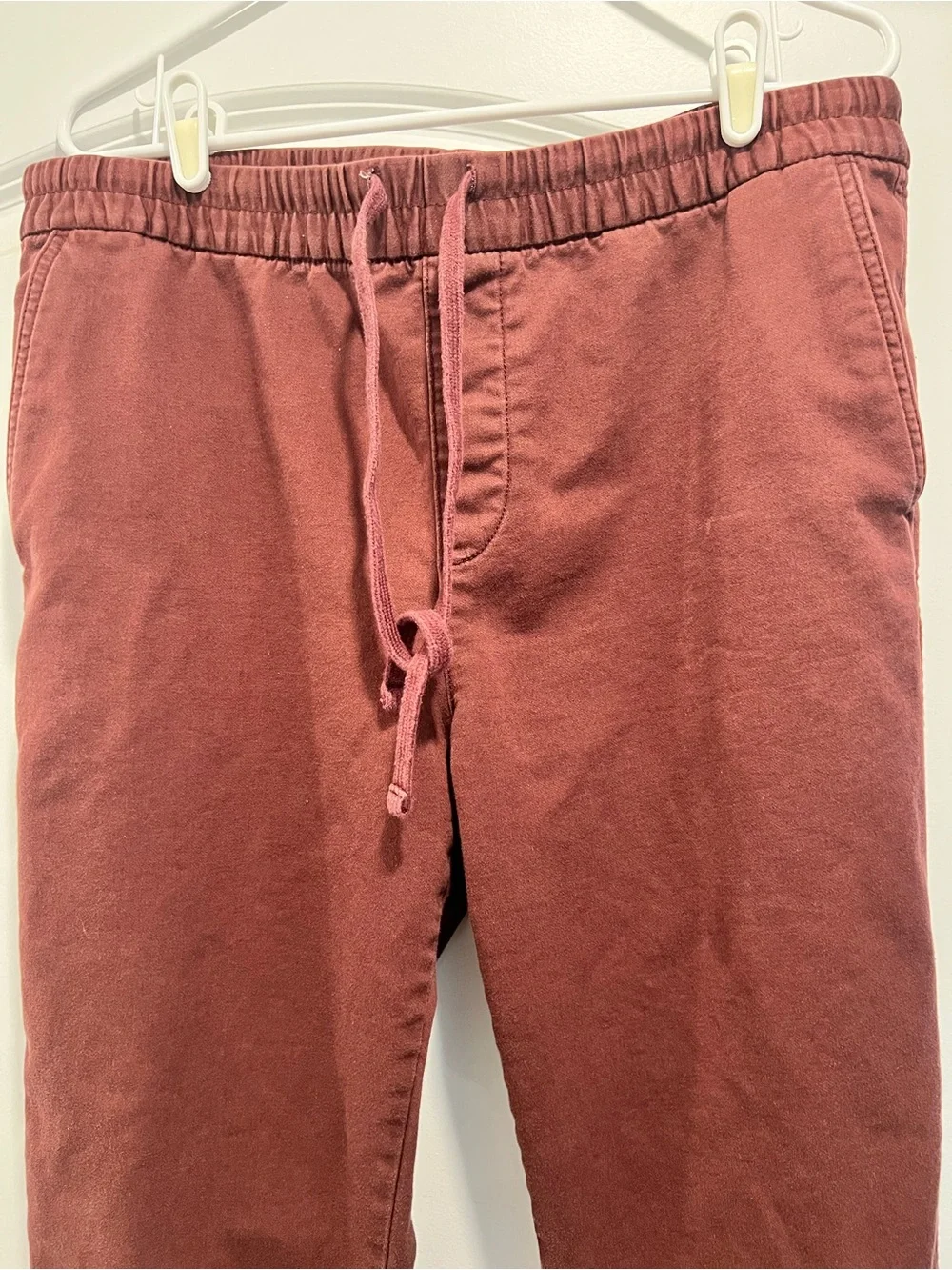 Banana Republic Travel Jogger Burgundy Maroon Elastic Waist Large Men's